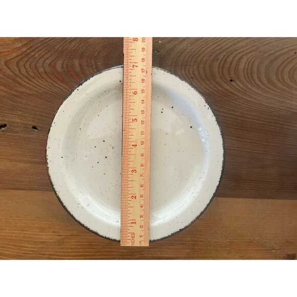 4 Midwinter Stonehenge Creation 7" Plates White Brown Edge Cottage Core England - Picture 5 of 5